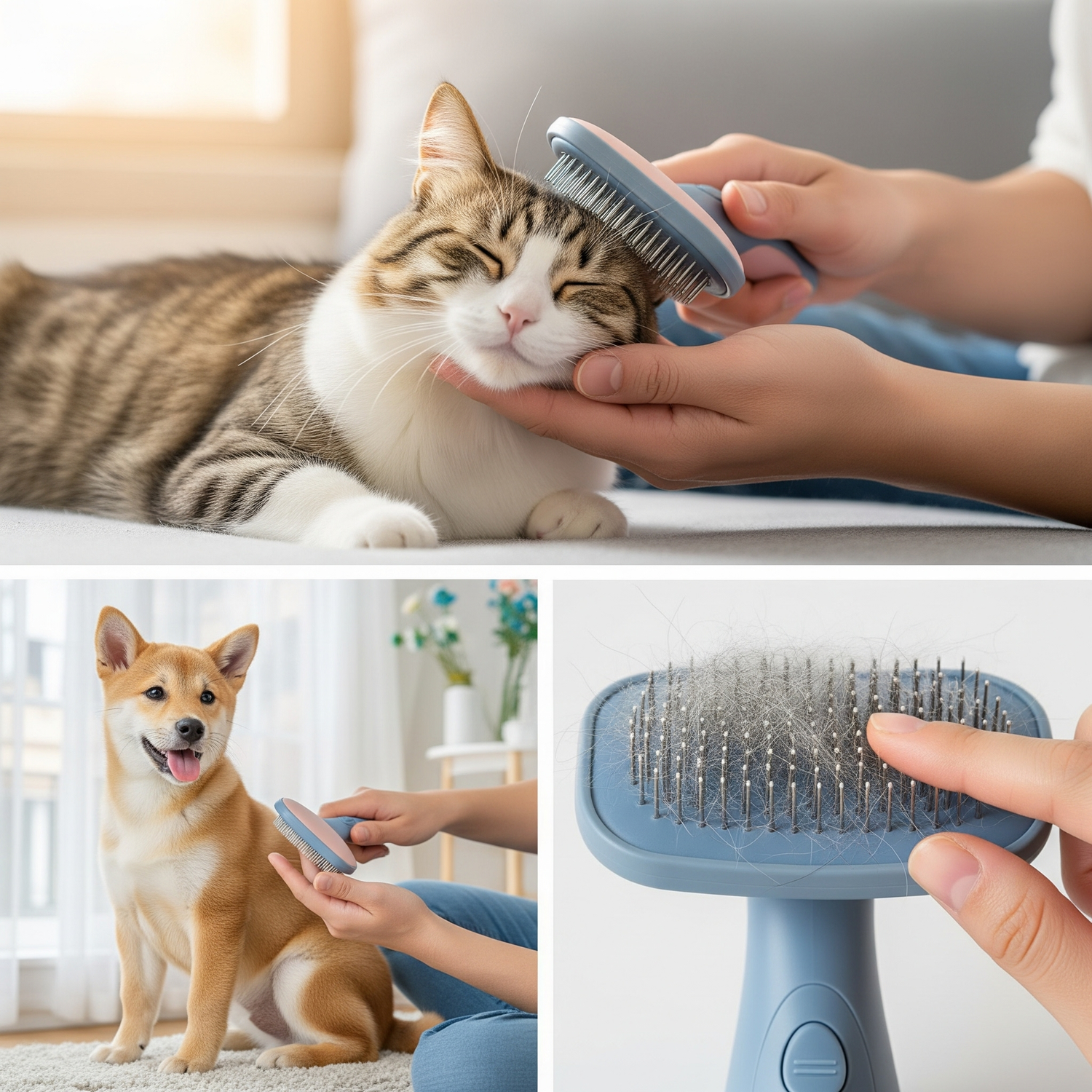 “Self-Cleaning Pet Brush – Blue”
“Smart Interactive Cat Ball – Red”